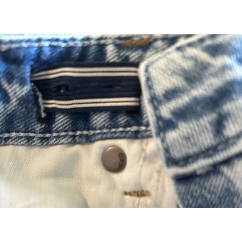 Gap Girls High Rise Adjustable Waist Denim Shorts Distressed Frayed Hem Size 14